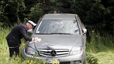 L’auto di Meli finita fuori strada in via Valdorme
