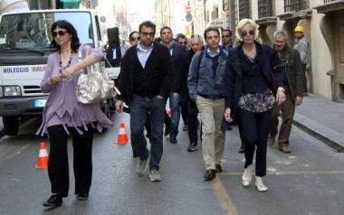 <b>AL TAR.</b> Mainetti, Ciabatti e Faenzi in testa al gruppo dei sostenitori 