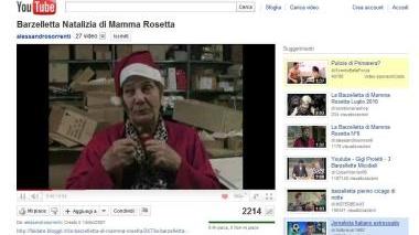Mamma Rosetta mentre racconta una delle sue barzellette in un video su Youtube