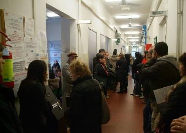 Il centro prelievi allospedale Campo di Marte (Vip) 