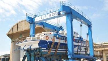 L’aliscafo ai cantieri Esaom