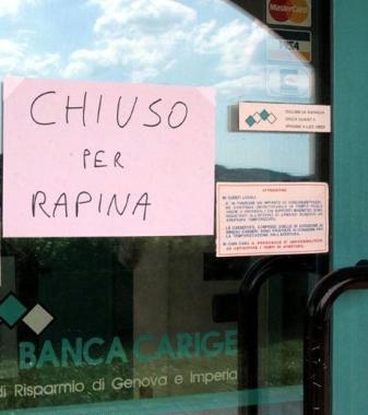 La rapina alla Carige di Ponzano     