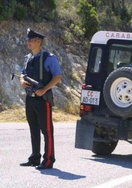 Un posto di blocco dei carabinieri