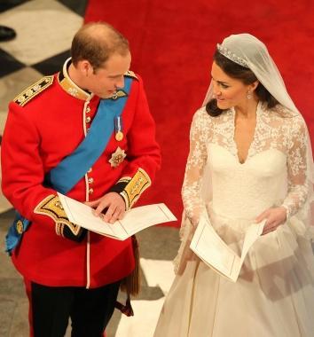 William e Kate durante la cerimonia nuziale  