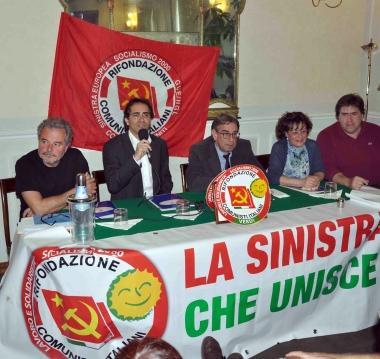 <b>SINISTRA.</b> Oliviero Diliberto al tavolo con Cristina Citerni 