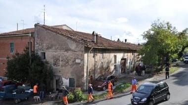 L’edificio di via Magona quando fu sgomberato