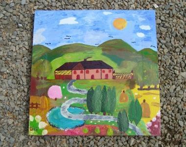 Una delle tele in mostra allAgor&agrave;   