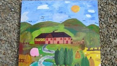 Una delle tele in mostra all’Agorà