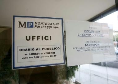 La sede della Montecatini parcheggi in via Toti 