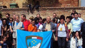 Un gruppo di partecipanti all’iniziativa sulla Francigena