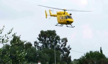 LElisoccorso appena decollato dopo un intervento di emergenza   