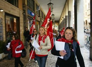 Protesta Cgil in Via Grande
