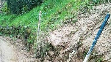 Una recente frana che si è verificata a Montemagno