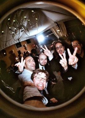 Il gruppo degli amici che facevano parte della band musicale   