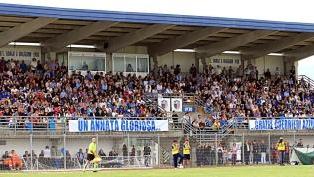 La tribuna del Benedetti gremita di tifosi azzurri