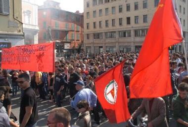 Un altro momento della protesta 