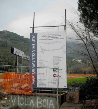 Lavori in via dello Striscione 