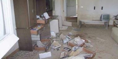 Danni in una casa alluvionata a Nodica
