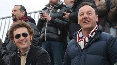 A sin. Maurizio Casalini sugli spalti