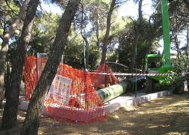 Il cantiere dove si sta costruendo il nuovo ripetitore: &egrave; qui che &egrave; successo lincidente che ha colpito il titolare della ditta appaltatrice 