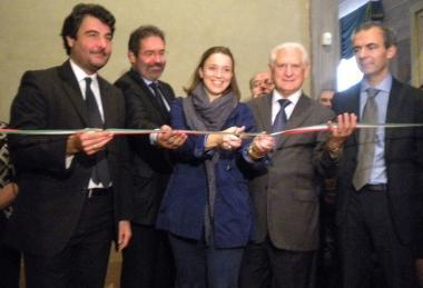 Francesco Caredio a destra alla inaugurazione di Lucca Comics 2010  