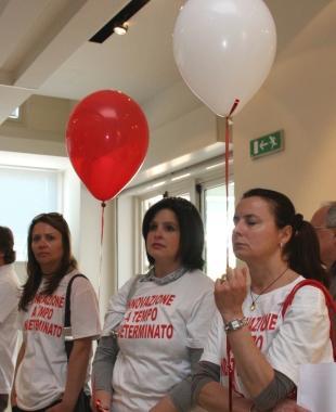 Tinnova, protestano i precari