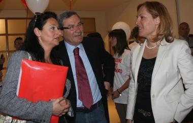 Ilaria Bugetti con i presidenti di Provincia Gestri e Fratoni (Pistoia) 