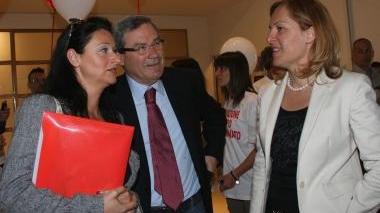 Ilaria Bugetti con i presidenti di Provincia Gestri e Fratoni (Pistoia)