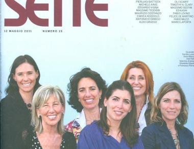 <b>IN COPERTINA </b>Elisabetta Geppetti (la quinta da sinistra) con le altre ladies del vino su Sette 