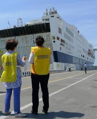 La nave arrivata ieri a Livorno 