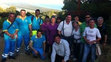 <b>IL GRUPPO </b>dei pellegrini in cima al monte Petriccio