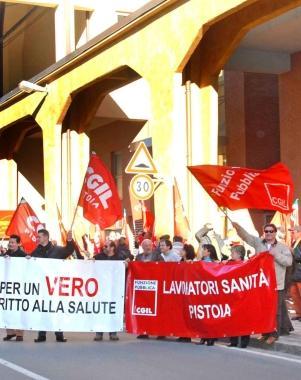 Una protesta dei dipendenti Asl 