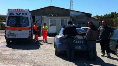 Polizia e Svs sul luogo della tragedia 