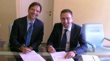 Il presidente Carlo Longo con l’assessore Alessio Beltrame