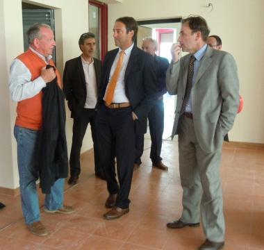 Un momento della visita del sindaco 