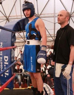 <b>FIGHT GYM.</b> Lorenzo Marioni e il maestro DAmico 