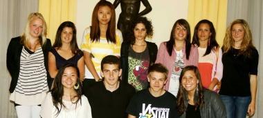 Il gruppo degli studenti, stranieri e livornesi, in partenza 