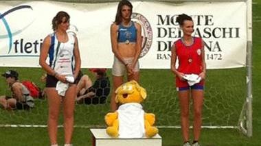 Il podio del salto in alto con Anna Pau al centro