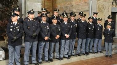 A sinistra i poliziotti premiati ieri in S. Francesco