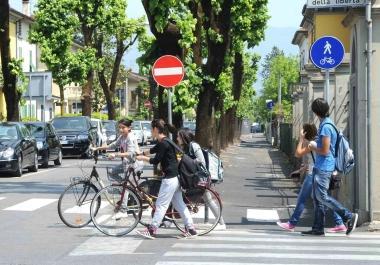 La pista ciclabile sul viale Roma   