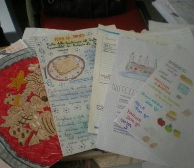 Due immagini delle ricette dei bambini di Cenaia 