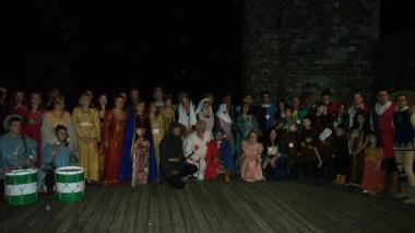 I figuranti che hanno animato il corteggio storico a Montecatini Alto