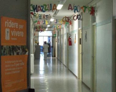 Uno scorcio del reparto di pediatria dellospedale Felice Lotti di Pontedera   