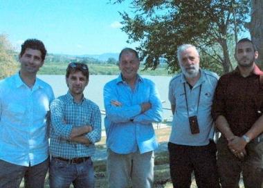 I vertici nazionali e regionali della Federazione canottaggio al bacino di Roffia       