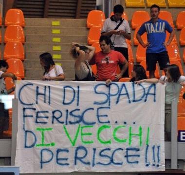 <b>TIFO. </b> Uno striscione per Irene Vecchi   