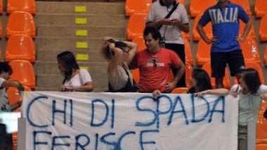 <b>TIFO. </b> Uno striscione per Irene Vecchi