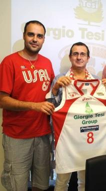 Moretti con Fabrizio Tesi alla presentazione dello sponsor  