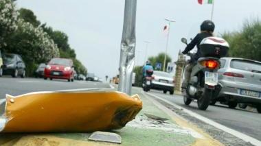 Il posto dove è avvenuto l’incidente sul viale Italia