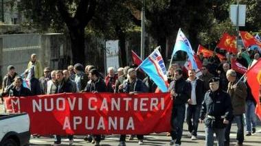 I lavoratori di Nca in corteo