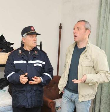 Il sindaco Biagi insieme al comandante della polizia municipale Cristiani   